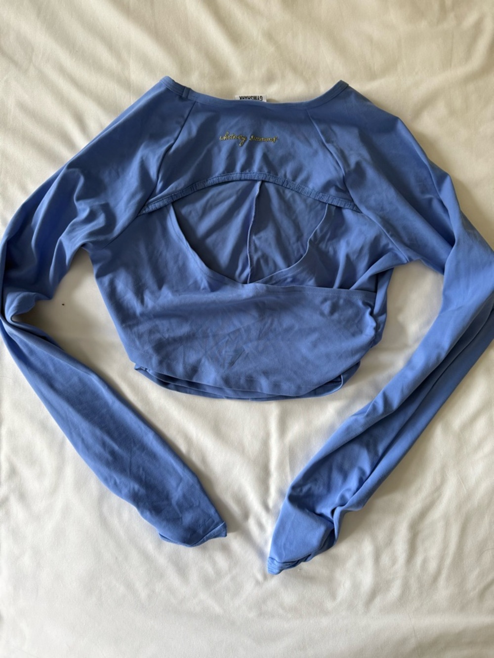 Gymshark Light Blue Long-Sleeve Crop Top - Picture 4 of 4